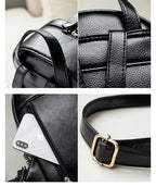 Luxury Black Leather Backpack – Minimal Rivet Mini Travel Bag