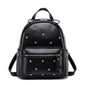Luxury Black Leather Backpack – Minimal Rivet Mini Travel Bag